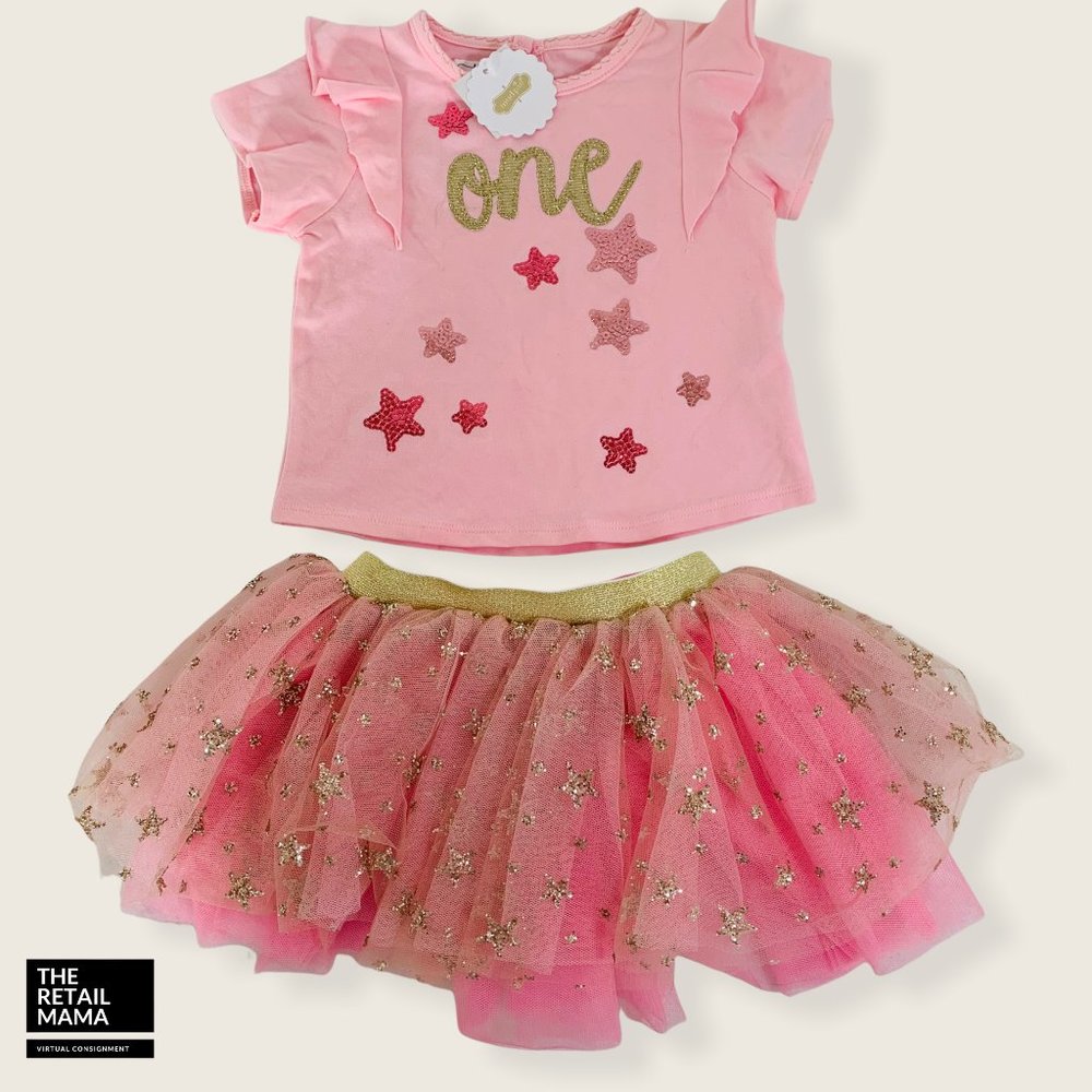 NWT Baby Girl's 2 Piece Set First Birthday Outfit